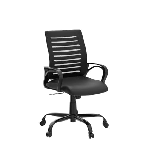 Image of MRC EXECUTIVE CHAIRS ALWAYS INSPIRING MORE Boom Mesh Mid-Back Ergonomic Desk Office Chair With Tilting Mechanism,Comfortable Seat & Revolving Heavy Duty Metal Base|for Work from Home & Study (Black)
