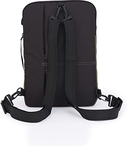 Image of Dynotrek Tricera 15.6 inch Laptop Sleeve Case, with Detachual Shoulder Straps Protective Cover, Accessory Pocket, Briefcase Computer Hand Bag, Compatible for HP, ASUS, Dell, Acer -Black