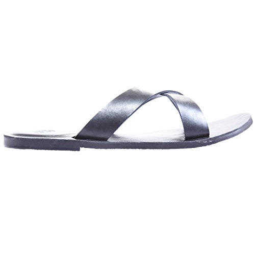WCFC Men's Black Leather Thong Sandals (Tuscany T01-06), 6
