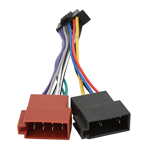 Culnflun Câble Adaptateur, Autoradio Radioadapter, avec Lignes de Commande au Volant et Inverse, connecteur de Faisceau ISO pour JVC, Radio