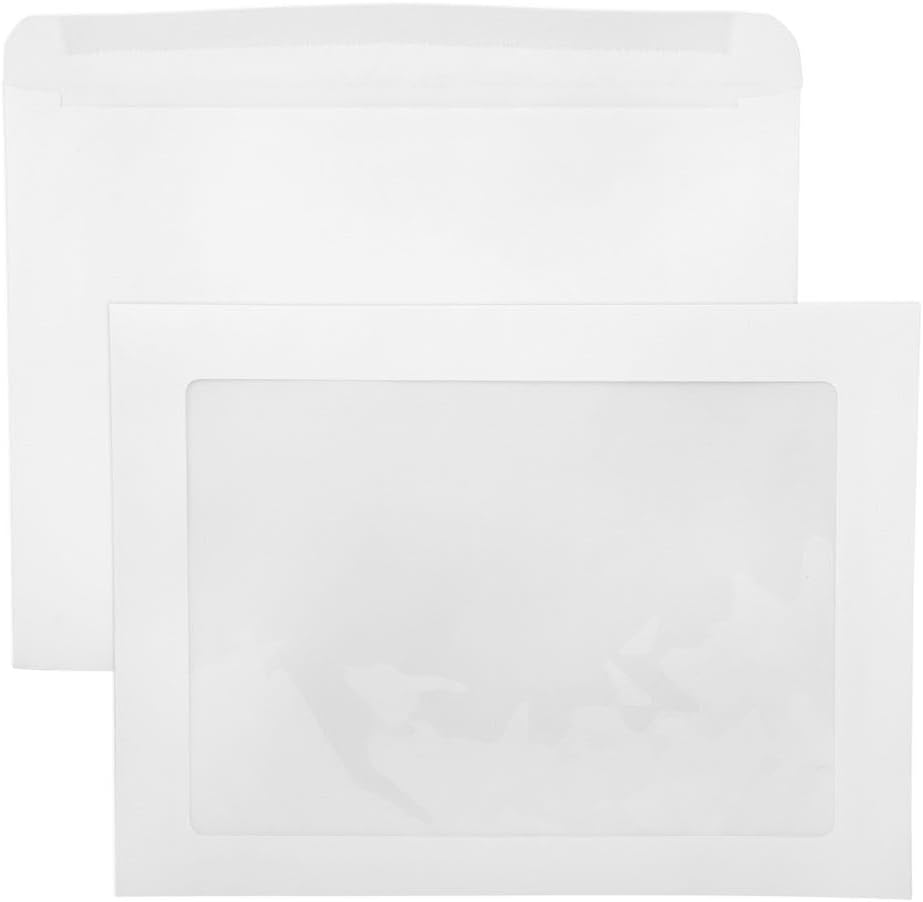 9 x12 Full Face Window Certificate Envelopes 28lb Paper
