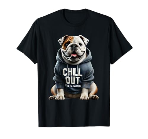 Lustige Englische Bulldogge Chill Out Hunde Chillen Haustier T-Shirt