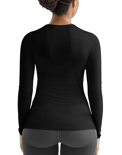 Zengjo Womens Thermal Tops Lightweight Long Sleeve Running Workout Shirts Cold Weather Athletic Baselayer Soft Fitted Warm2