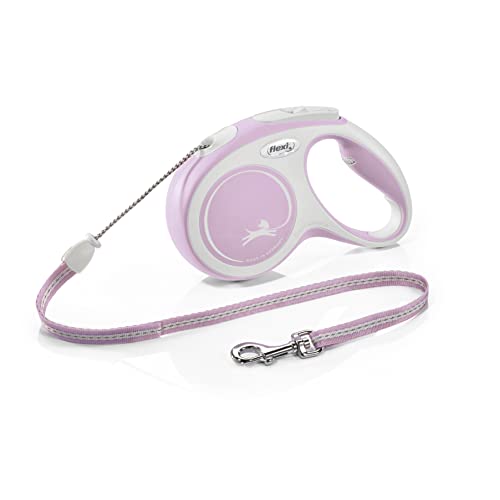 flexi Hundeleine, ausziehbar mit weichem Griff, 3 m / 5 m / 8 m / 8 m / 8 - 20 kg, small, rose