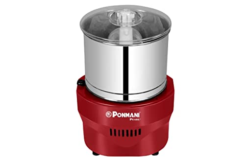 Image of Ponmani Pearl 1.25Lit Table Top Wet Grinder (Copper Motor, Red)