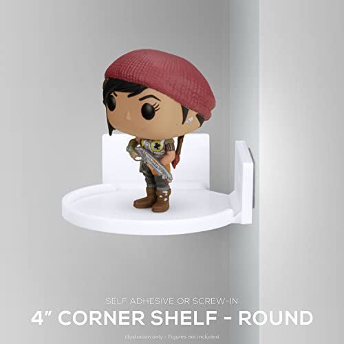 Image of 4 inch Small Floating Shelf, Adhesive & Screw in, for Bluetooth Speakers, Cameras, Plants, Toys, Books & More, Shelves Wall Mount, by Brainwavz (White)
