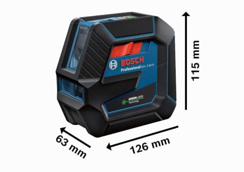 Bosch Professional Niveau Laser GCL 2-50 G (faisceau vert, d'intérieur, support RM 10, pince plafond, portée visible : jusqu’à 15 m, 4x piles AA, coffret de transport)