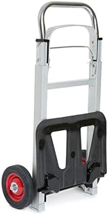 Folding Aluminium Sack Truck Trolley - Heavy Duty Industrial Trolley on Wheels, Foldable Hand Truck for Loading, Moving, Anti Puncture Tyres and 100KG Load Capacity - 5 Year Warranty - trolly