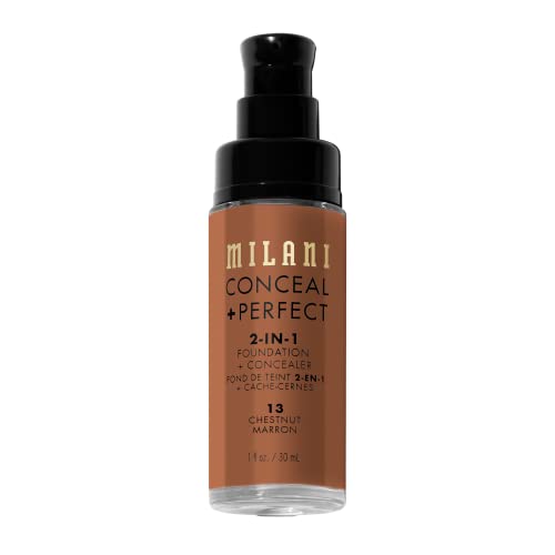 Milani Conceal + Perfect 2-in-1 Foundation + Concealer - Chestnut (1 Fl. Oz.) Cruelty-Free Liquid Foundation - Cover Under-Eye Circles, Blemishes & Skin Discoloration for a Flawless Complexion - Image 5