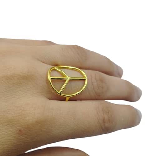 Jude Jewelers Stainless Steel World Peace Sign Ring With Cubic Zirconia - Hypoallergenic Graduation & Party Gift - View #9