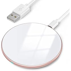 Cargador Inalambrico Samsung Blanco AGPTEK Cargador Inalámbrico, Certificado Qi de Carga Rápida Máxima de 15W para iPhone 14/13/12/12 Pro/11/11 Pro MAX/XS MAX/XR/XS/X/8, para Samsung Galaxy S22/S20/S10, AirPods Pro, Blanco