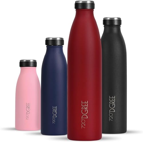 720°DGREE Vaccum Insulated Water Bottle “milkyBottle“ - 1litre - Leakproof, BPA-Free, Thermo Stainless Steel Flask - Sports, Gym, Fitness, School, Kids, Travel, Outdoor, Hot, Cold & Carbonated Drinks