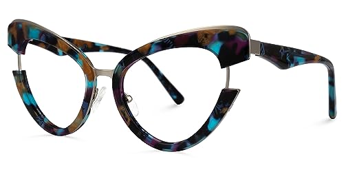 Image of VOOGLAM Stylish Oversized Cat Eye Blue Light Blocking Glasses for Women Anti Eyestrain UV Eyewear Jazzy