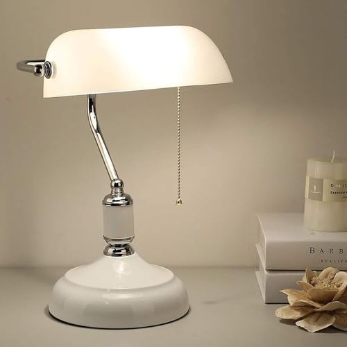 Image of HDC Artistica Modern Metal Table Lamp with Adjustable Arm & Dome Shade | Premium Matte White Finish Reading Lamp | Minimalist Nordic Desk Light for Study Room, Home Office & Living Room Decor