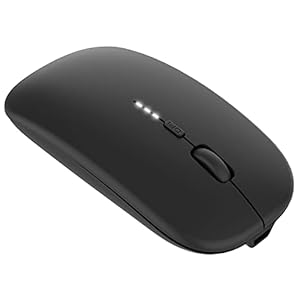 idudu ワイヤレスマウス 無線マウス 静音 3DPIモード 2.4GHz スリム 充電式 光学式 高感度 防指紋 type-C USB ABL102 ブラック