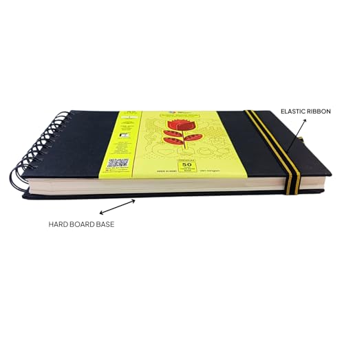 Image of Zen Sangam A5 Wiro Bound 160 GSM Sketchbook | 50 Sheets(100 Pages) Size 21x14.8cm | Ideal for Students, Adults, Home, School, Beginners, Professional Drawing, Sketching, Mandala | Artist Drawing Book