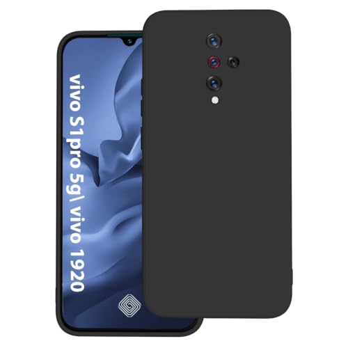 Image of LIRAMARK Silicone Soft Back Cover Case for Vivo S1 Pro /Vivo 1920 (Silicone Black)
