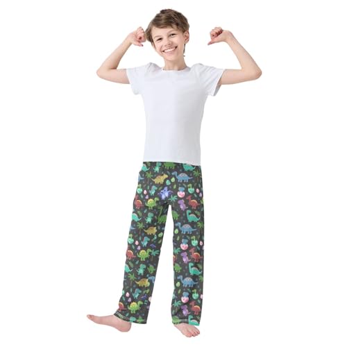 ZZXXB Dinosaur and Eggs Boys Long Pants Soft Trousers Elastic Waist Kids Lounge Bottoms with Pockets S-XL2