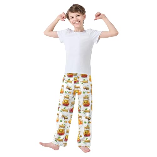 Pajama Bottoms, Pajamas Pant Honey Bees Lounge Wear Casual Cartoon Sleep Long Pants Soft Pjs Sleepwear2
