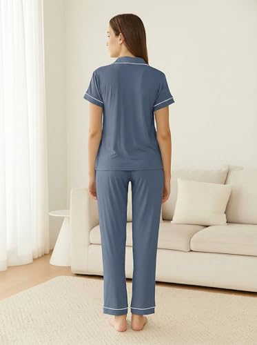 Image of BORN Pajamas for Women Set Button Down, 2 Piece Pajama Sets, Soft Womens Pajama Sets
