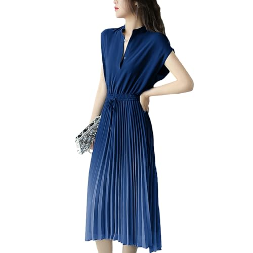 Robe plissée col en V chic imprimé dégradé tendance mode femme