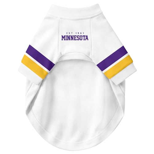 Image of Minnesota Dog Clothes Jersey Style Personalized Pet T Shirt with Custom Name Number for Small Medium Large Dogs