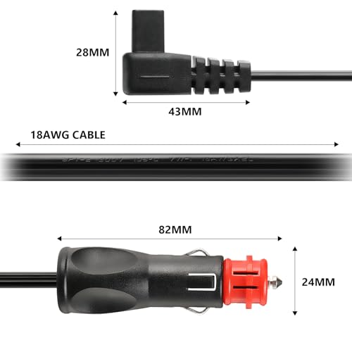 Image of 12V /24V Car Fridge Power Supply Cable Cigarette Lighter Plug Car Extension Cable for Cool Box Dometic, Alpicool, Waeco CF, ARB, Setpower, ICECO, Mobicool FR40 (1.5M)