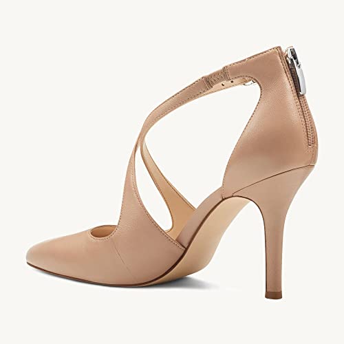 Image of Womens Pumps High Heels Pointed Toe Crossed Strap D'Orsay Zip up Stilettos Party Dress Shoes