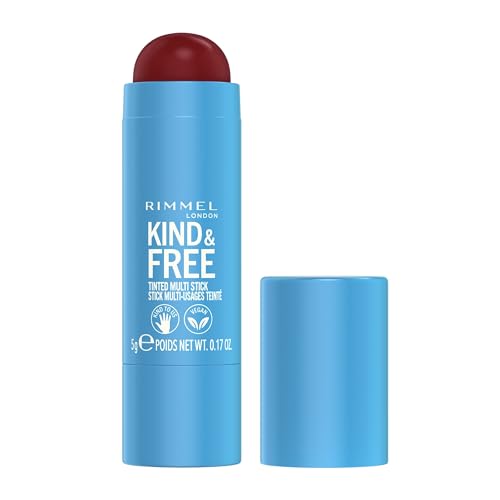 Rimmel London Kind & Free, 005 Berry Sweet, Multi-Stick, For Cheeks and Lips, Hydrating, Buildable Colour, Vegan Formula, Clean Formula, 5g