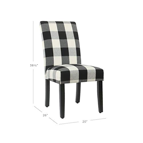 HomePop Parsons Dining Chair - Black Plaid (Set of 2) by HomePop - Used condition - Image 5