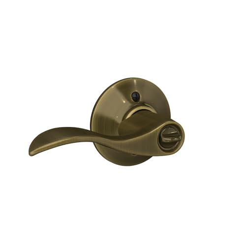 Image of SCHLAGE Accent Lever with Brookshire Trim Keyed Entry Lock in Antique Brass