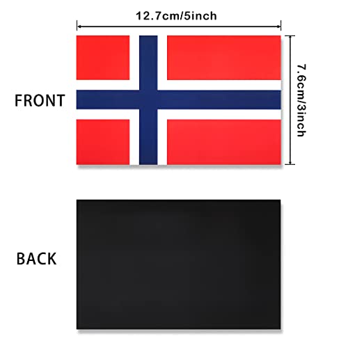 Image of JBCD Norway Norwegian Flag Magnet Decal - for Car SUV Truck, 3 Pack, 3x5 Inches