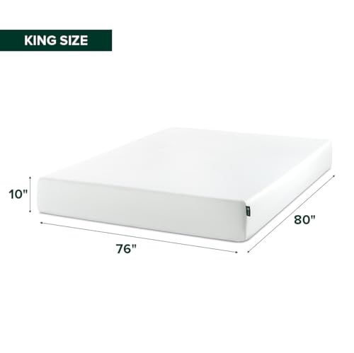 Image of Zinus 10 Inch King Green Tea Memory Foam Mattress, Medium Firm Feel | Pressure-Relieving Comfort & Full-Body Support, Naturally Fresh, CertiPUR-US & OEKO-TEX Certified Safe Materials