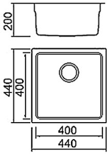 Fregadero de 1 seno en acero inoxidable con acabado premium para encastrar 2