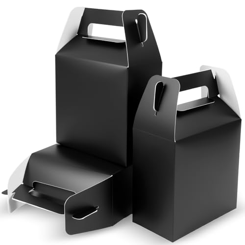 XAGLVV 12-Pack Black Gable Favor Boxes