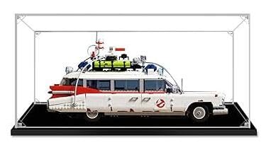 ZXLIHS Akrylowa gablota na zestaw samochodowy 10274 Icons Ghostbusters ECTO-1, przezroczyste, pyłoszczelne pudełko ekspozycyjne, 55 x 25 x 25 cm