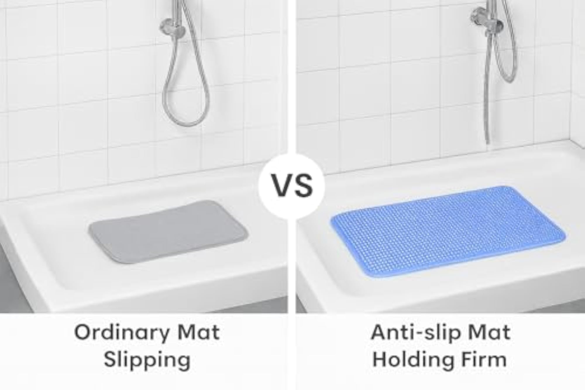 Anti Slip Shower Mat for Bathroom, PVC Anti Skid Bath Mat