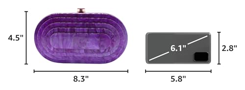 Image of Acrylic Evening Clutch Bag for Women Shell Shape Shoulder Crossbody Bag Glitter Marble Purse Handbag