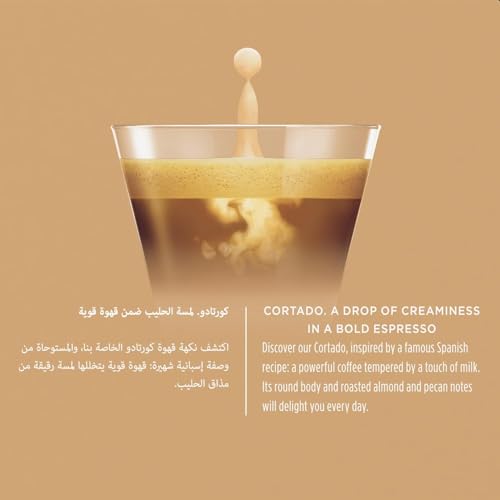 Image of Nescafe Dolce Gusto Cortado Espresso Macchiato Coffee Capsules, Powerful & Roasty, 16 Pods (Product Of UK) From DECADENT