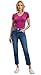 Emmalise Women's Short Sleeve T Shirt V Neck Tee (Fuchsia, Medium)
