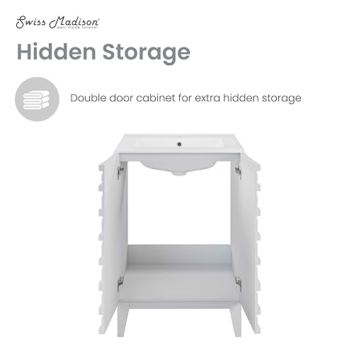 Image of Swiss Madison Cascade 24'' Bathroom Vanity in White