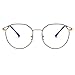 Unisex Glasses Frame Fashion Gold Black Polygon Full Frame Decoration Prescription Glasses