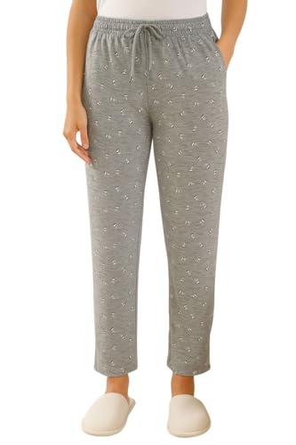 Image of CUPID Women's Plus Size Cotton Printed Pajamas, Nightwear, Lounge Wear, Walk Wear Lowers, Regular Fit Track Pants for Ladies M to 7XL
