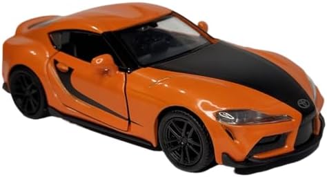 Miniatura Carrinho de Ferro Toyota Supra 2020 Esportivo 1/34 (laranja c/preto)