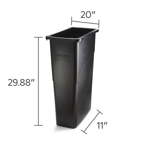 Caneca de basura rectangular negra de plástico 23 gal miniatura 3