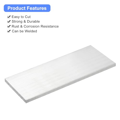 Image of uxcell Square Aluminum Flat Bar, 5 /16 inch Thick 3.5 inch Width 10 inch Length Square Aluminum Bar 6061 Aluminum Flat Plate, 8 x 90 x 254mm T6511 Solid New Mill Stock for Industrial Building