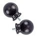 GORGECRAFT, 2 Uds, Remates de Barra de Cortina Redonda, Barra de Cortinas, Extremo de Bola, Reemplazo Negro, Tapas de Cabeza Decorativas para el Hogar, Oficina, Barra de Cortina de 5/8 Pulgadas