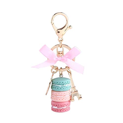 Porte-clé en Résine et Alliage Porte-clé Mignon en Forme Macaron avec Tour Eiffel (vert) Cover