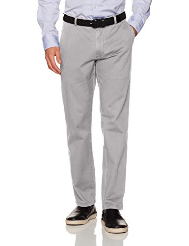 IZOD Men's Saltwater Stretch Flat Front Straight Fit Chino, Cinder Block, 38W x 32L