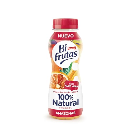 Bifrutas - Bebida de Leche y Zumo de Frutas - Ingredientes 100% Natural, con Aloe Vera, Sabor Amazonas - Botella individual 240 ml